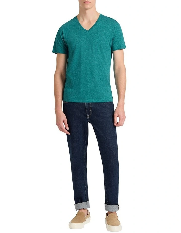 Marle Arnie V Neck in Sea Blue Marle image 2
