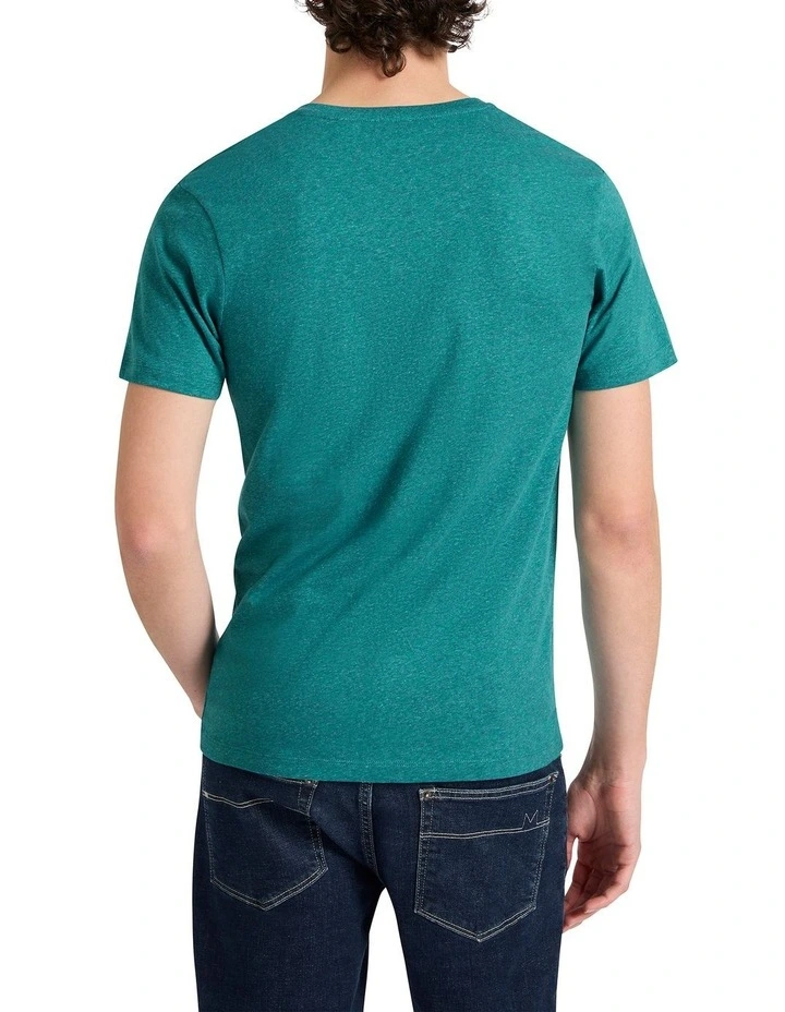 Marle Arnie V Neck in Sea Blue Marle image 3