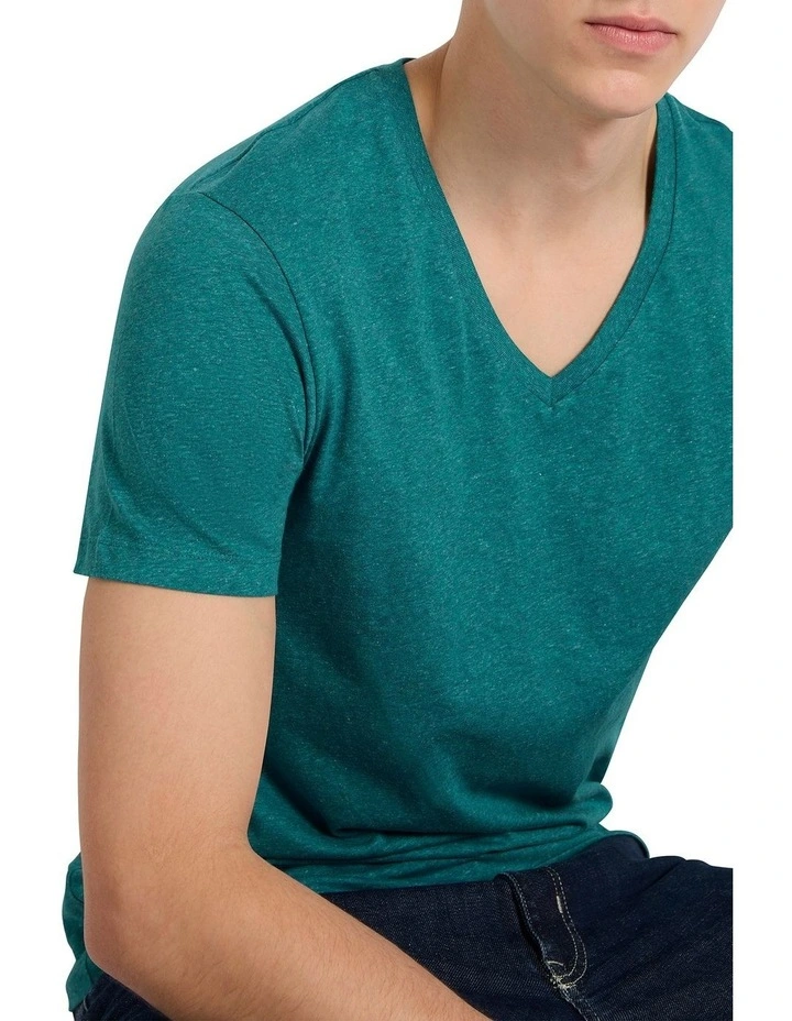 Marle Arnie V Neck in Sea Blue Marle image 4