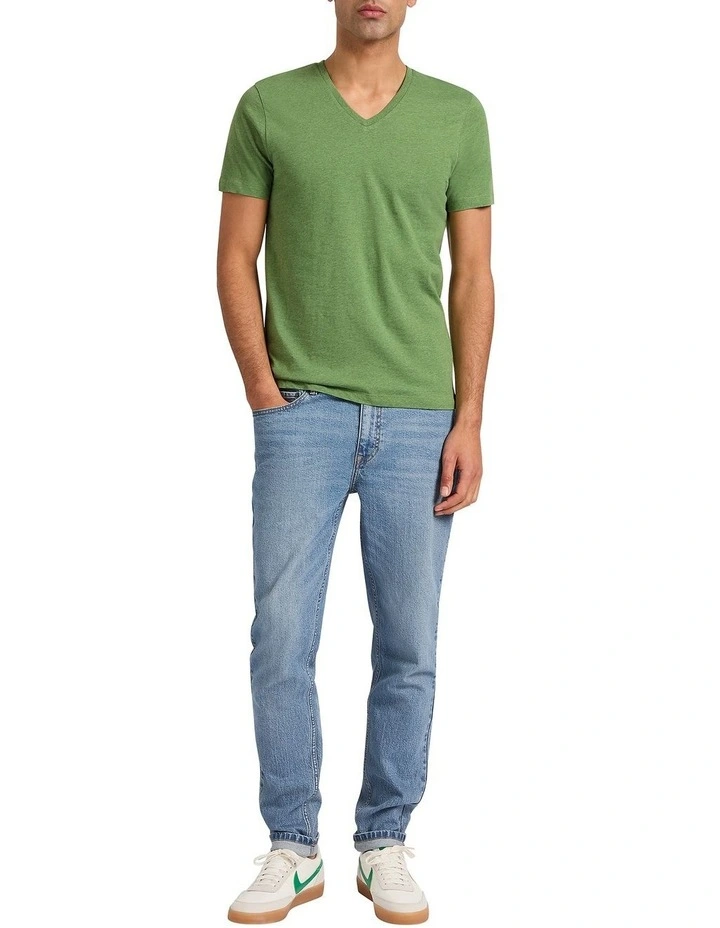 Marle Arnie V Neck in Turf Marle image 2