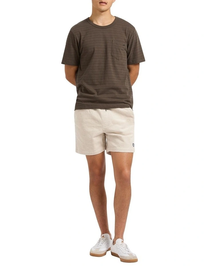 Adonis Textured Stripe Tee in Fudge image 4
