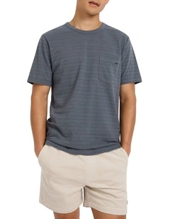 Adonis Textured Stripe Tee in Graphite