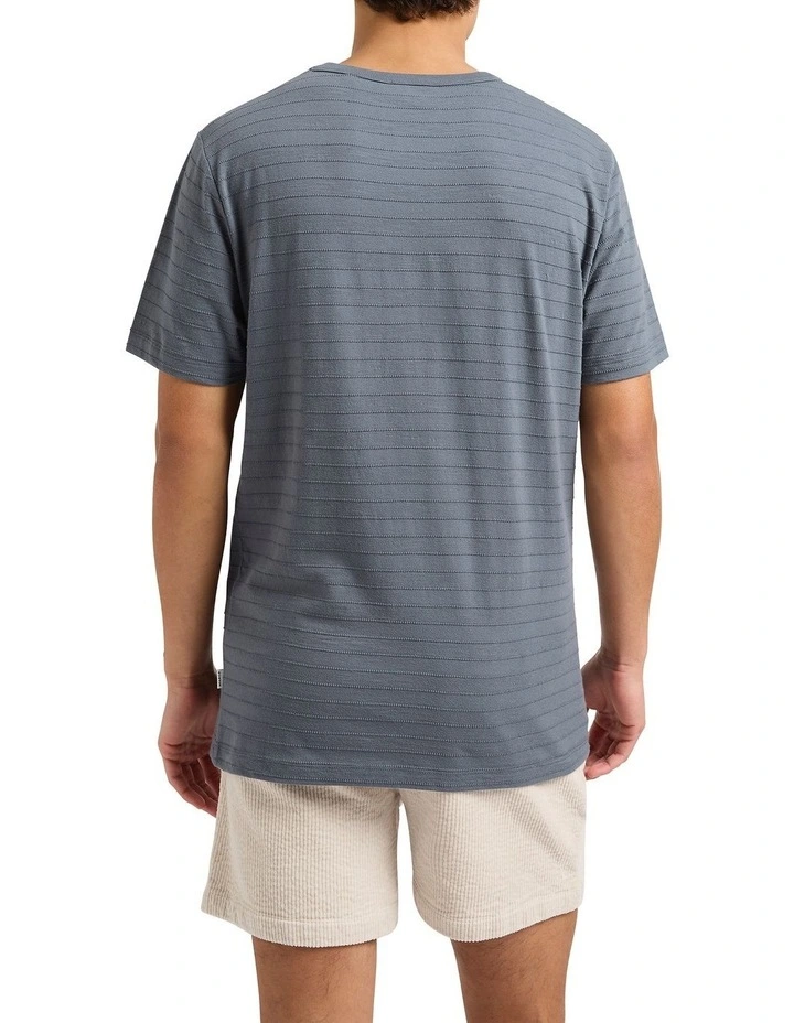 Adonis Textured Stripe Tee in Graphite image 2