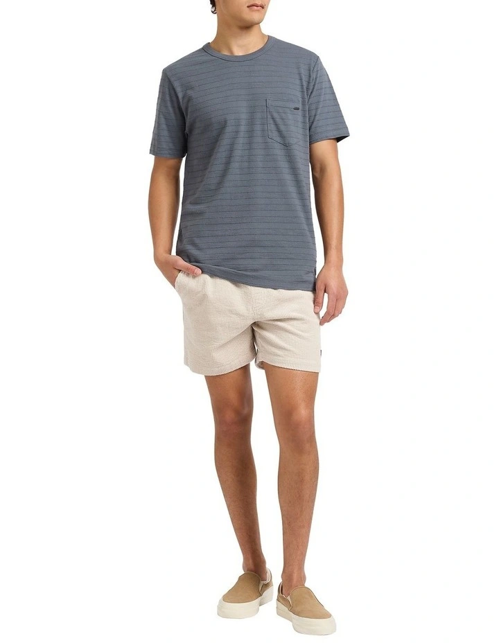 Adonis Textured Stripe Tee in Graphite image 4