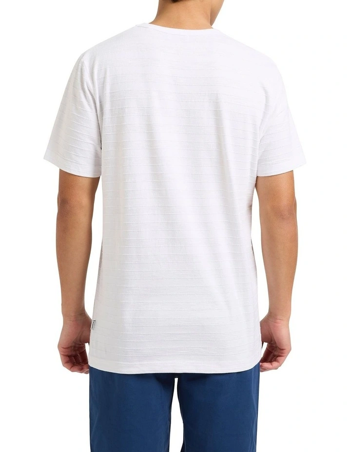 Adonis Textured Stripe Tee in White image 2