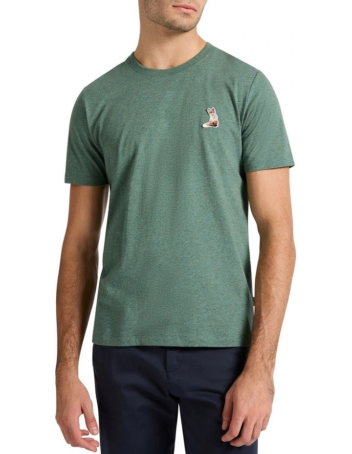 Fox-Ic Badge Tee in Moss Marle image 1