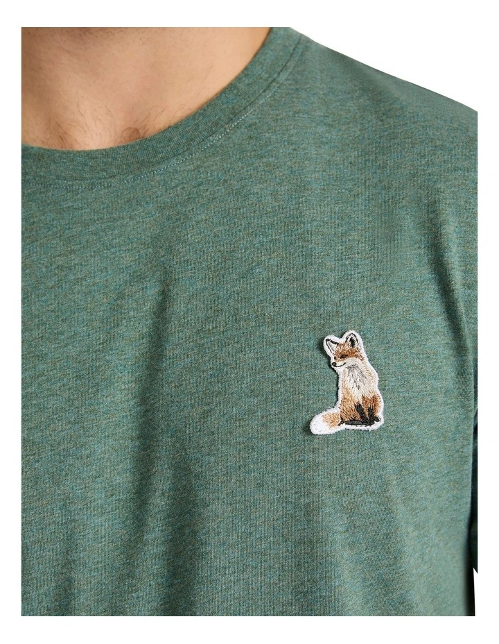 Fox-Ic Badge Tee in Moss Marle image 2