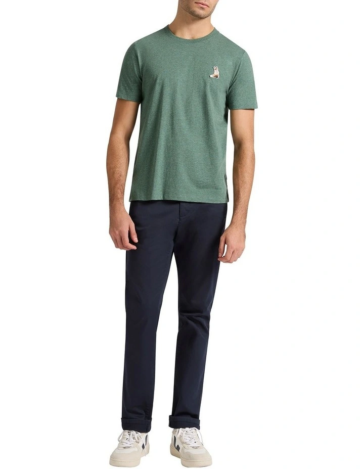 Fox-Ic Badge Tee in Moss Marle image 3