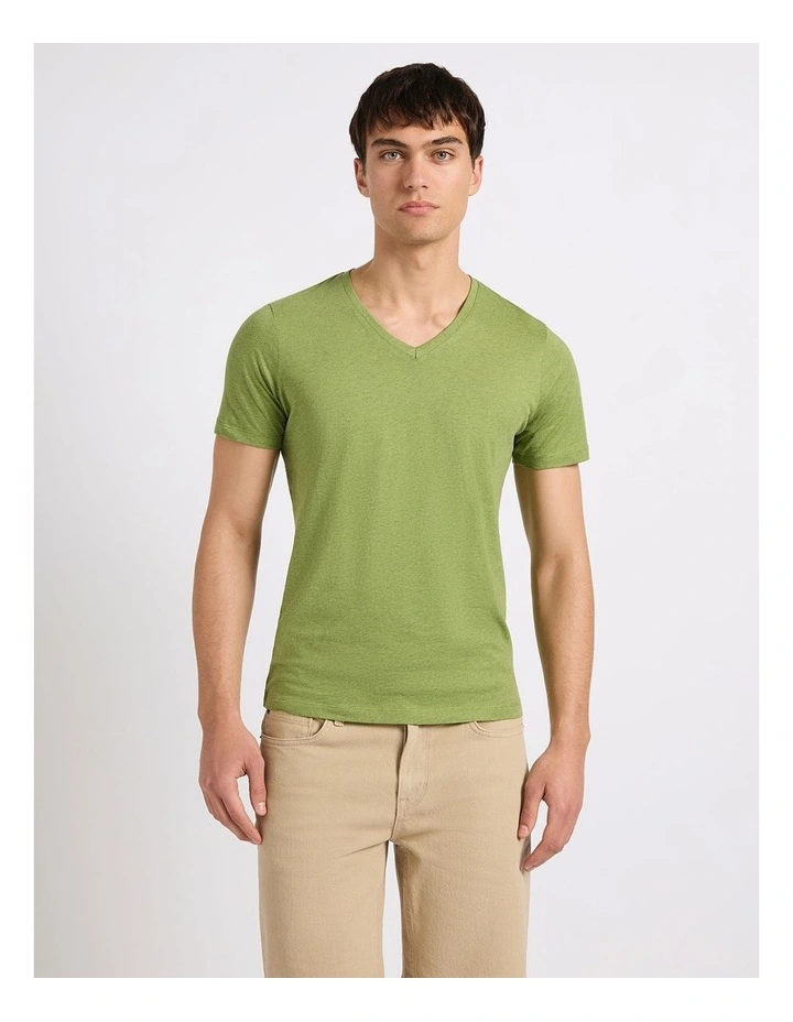 Marle Arnie V Neck in Leaf Green image 2