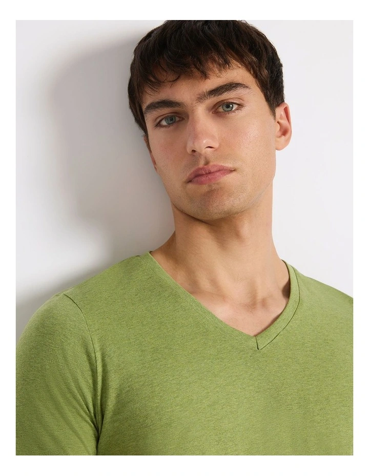 Marle Arnie V Neck in Leaf Green image 4