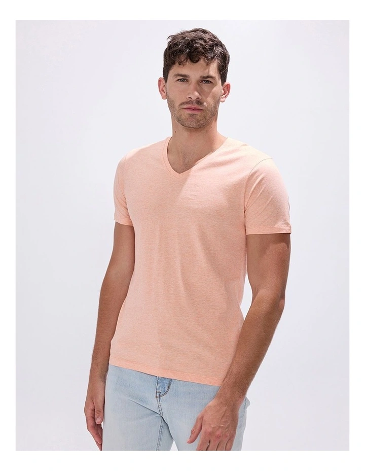 Marle Arnie V Neck in Peach Marle image 2