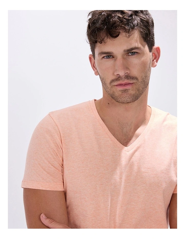 Marle Arnie V Neck in Peach Marle image 3