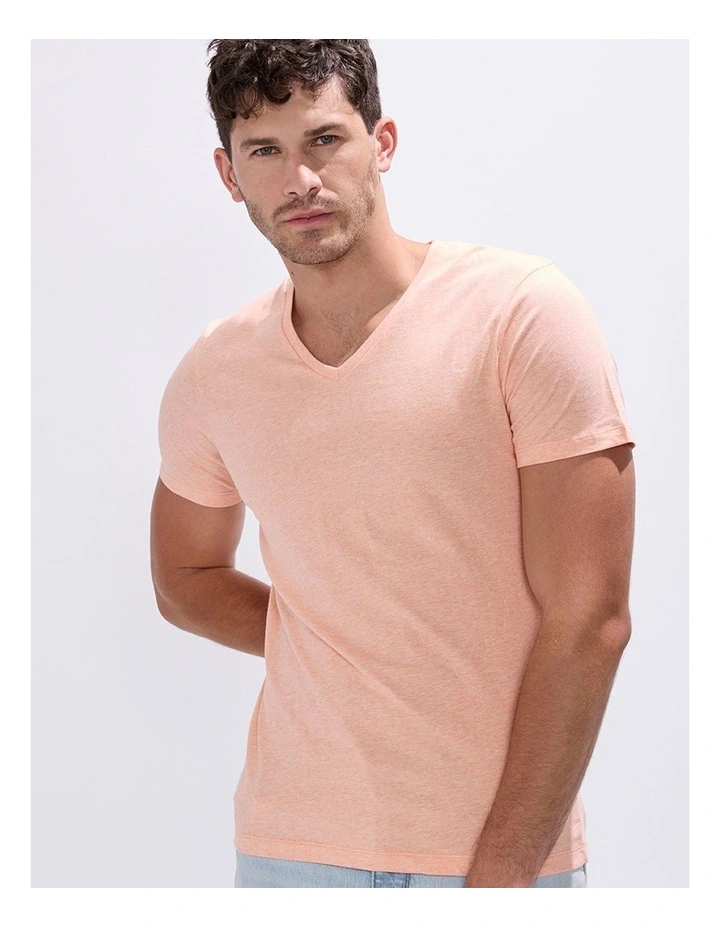 Marle Arnie V Neck in Peach Marle image 4