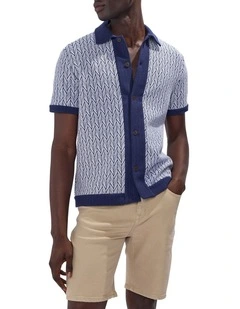 The Chronicle Jersey Shirt in Navy Multi
