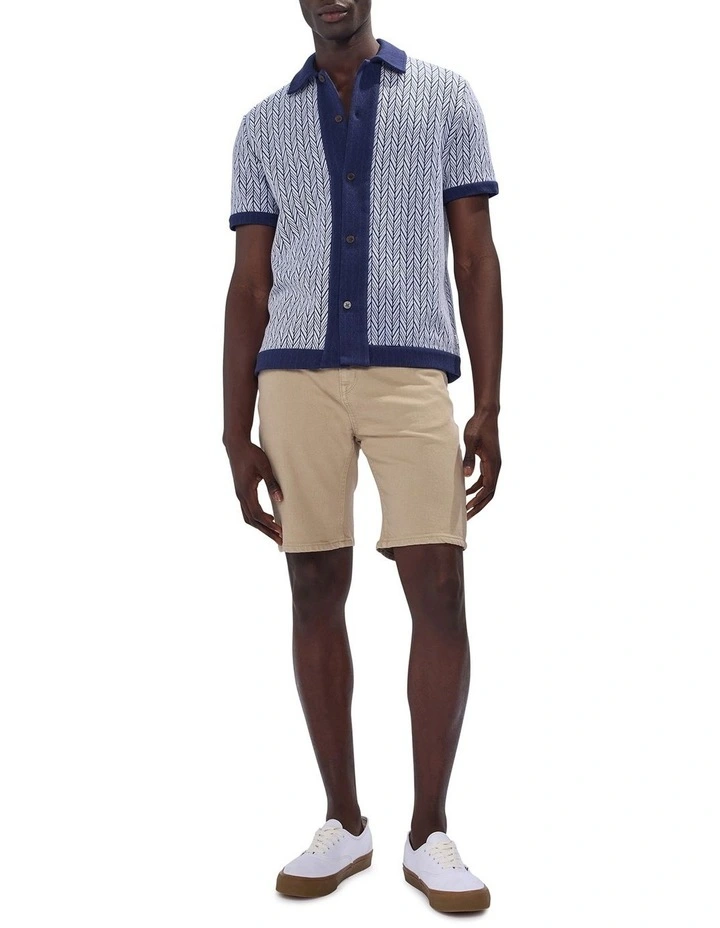 The Chronicle Jersey Shirt in Navy Multi image 2