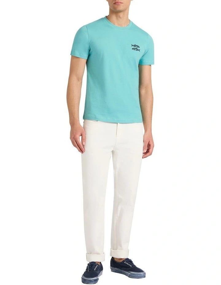 Fish Impressions Tee in Teal Green image 1