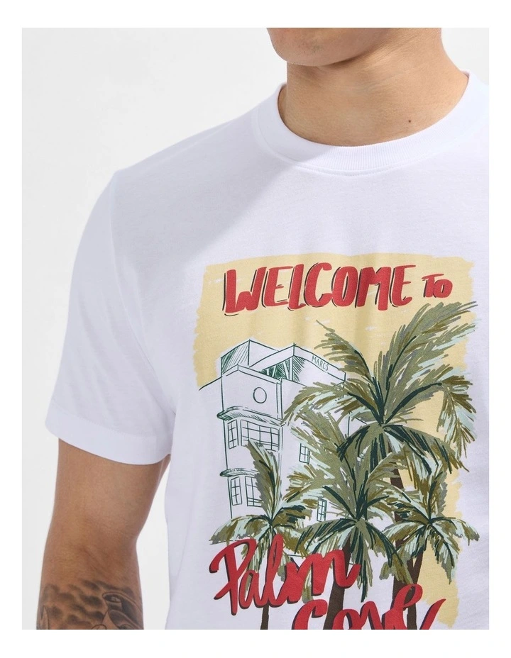 Palm Cove Tee in White image 4