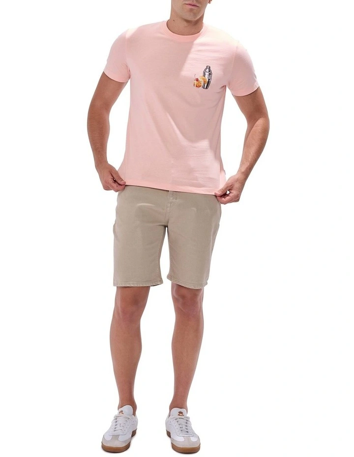Cocktails And Dreams Tee in Peach image 2