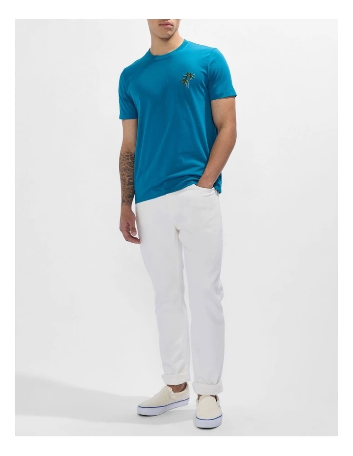 Palm Down Embroidered Tee in Dark Teal image 2