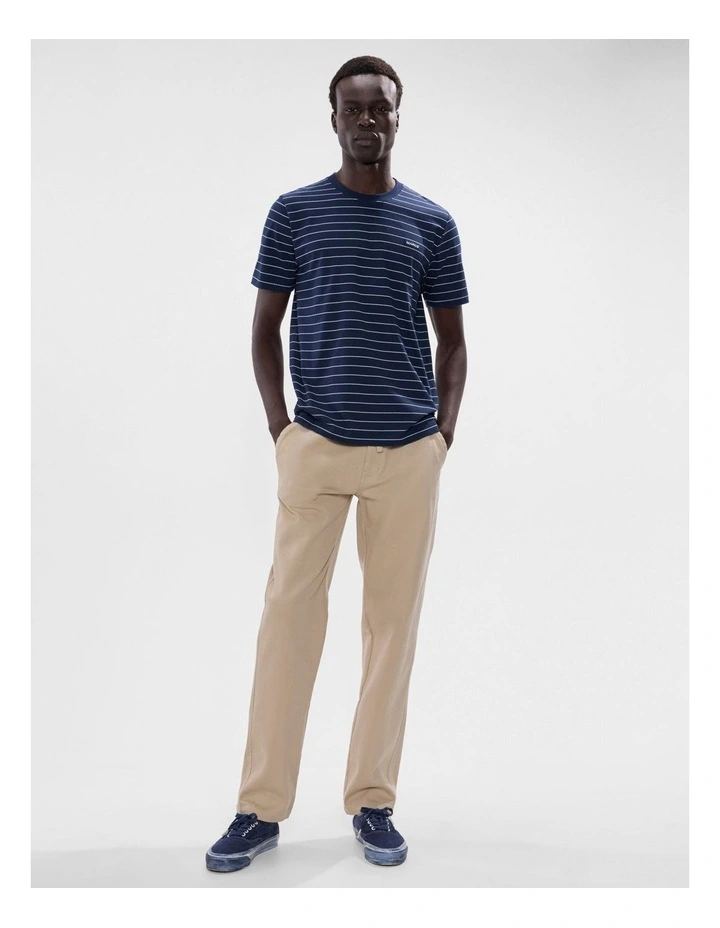 Logo Stripe Tee in Navy Stripe image 2