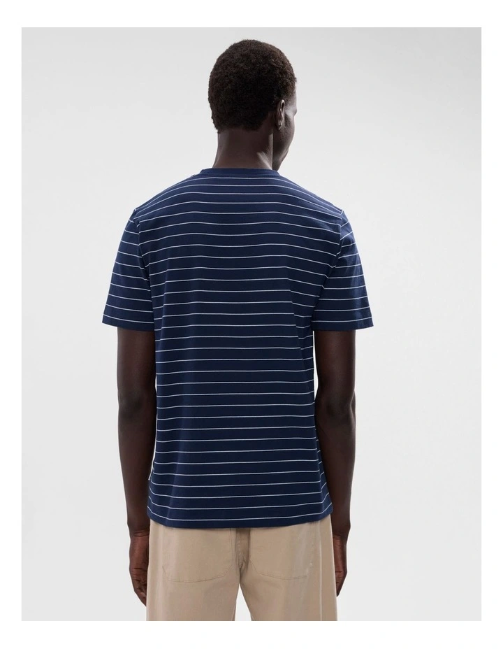 Logo Stripe Tee in Navy Stripe image 3