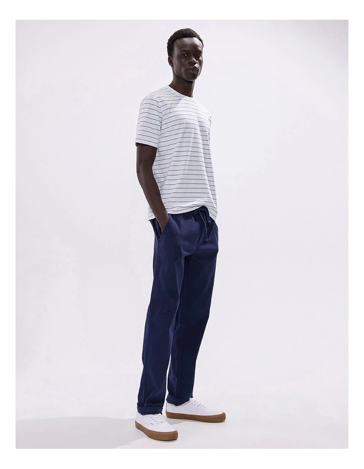 Marcs Logo Stripe Tee in White Stripe image 4
