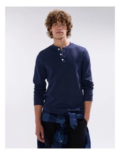 Radar Love Henley Top in Navy