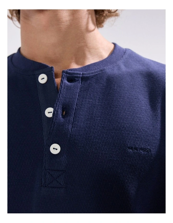 Radar Love Henley Top in Navy image 2
