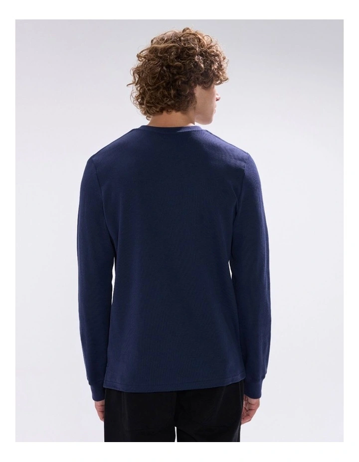 Radar Love Henley Top in Navy image 3
