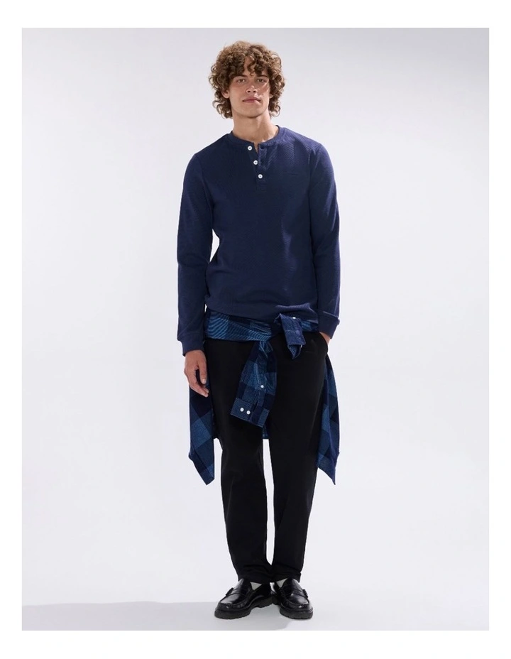 Radar Love Henley Top in Navy image 4