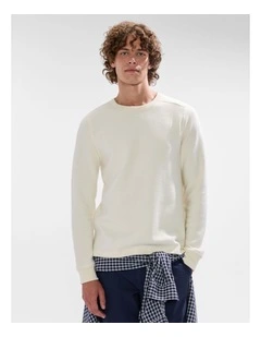 Let It Rain Brushed Rib Top in Biscuit