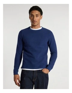 Let It Rain Brushed Rib Top in Navy