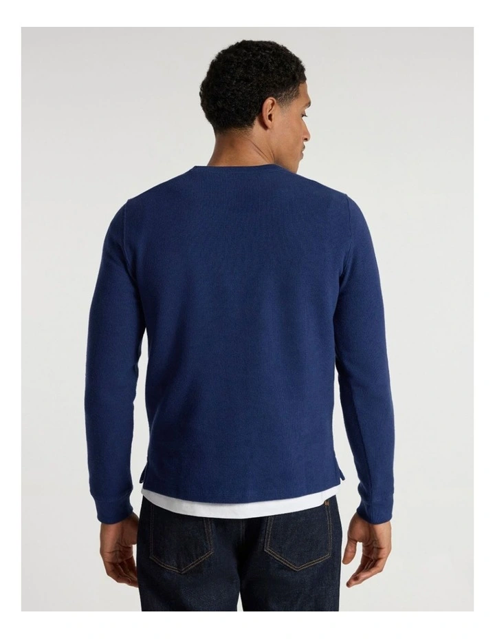 Let It Rain Brushed Rib Top in Navy image 3
