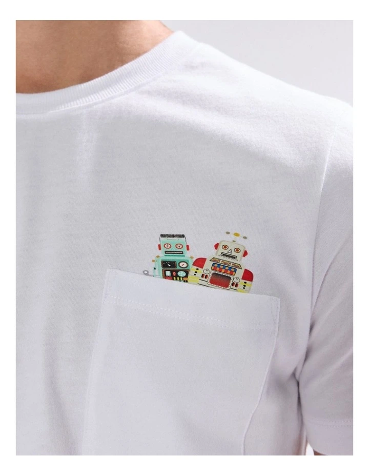 Thinking A-Bot You Tee in White image 2