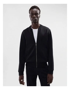 Neo Zip Front Bomber in Black