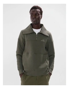 Helme 1/4 Zip Sweat in Agave Green