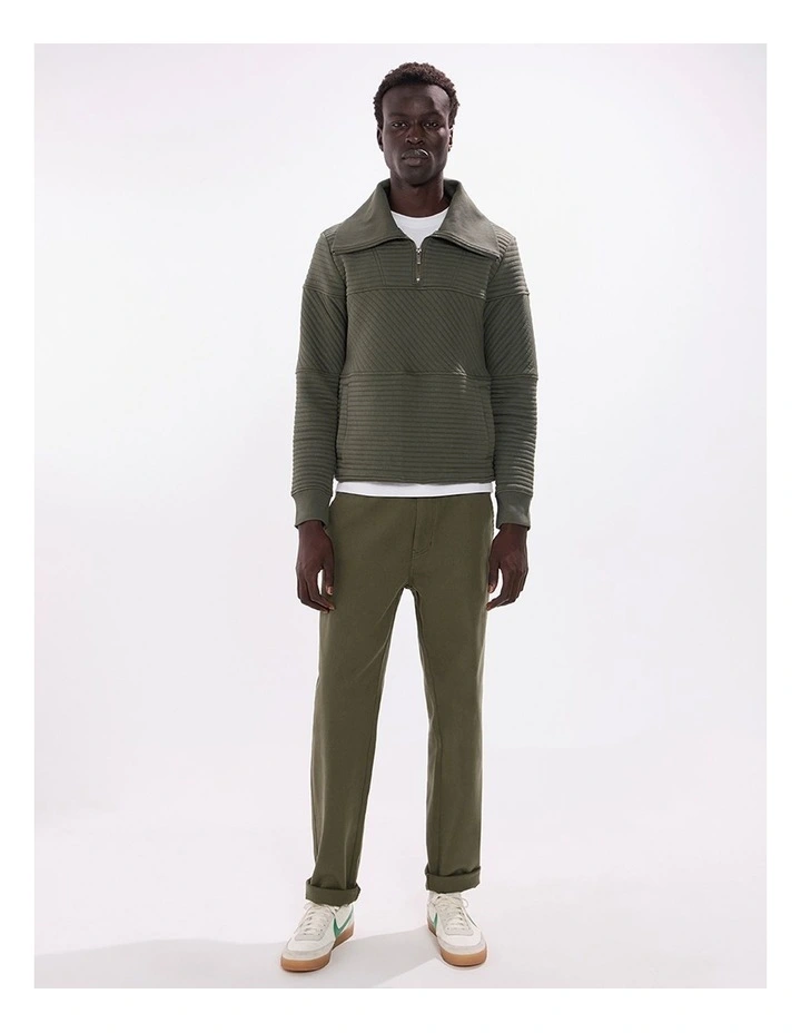 Helme 1/4 Zip Sweat in Agave Green image 1