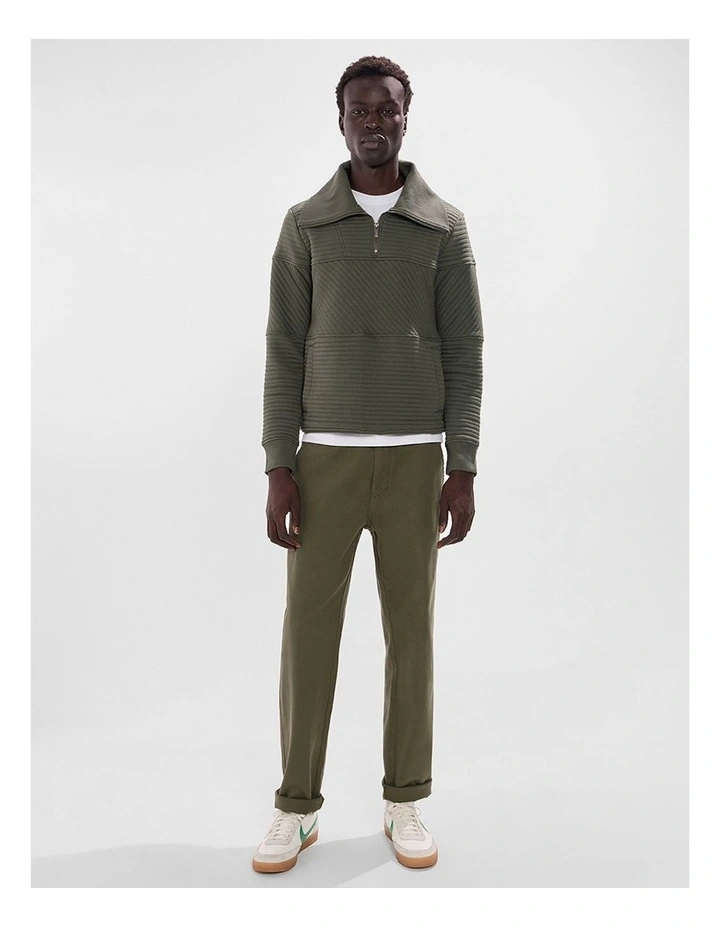 Helme 1/4 Zip Sweat in Agave Green image 2