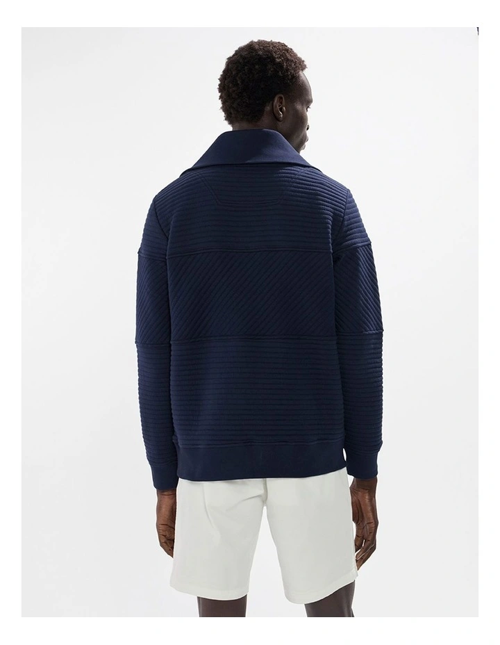 Helme 1/4 Zip Sweat in Navy image 4
