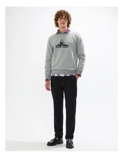 The Karting Line Sweat in Grey Marle