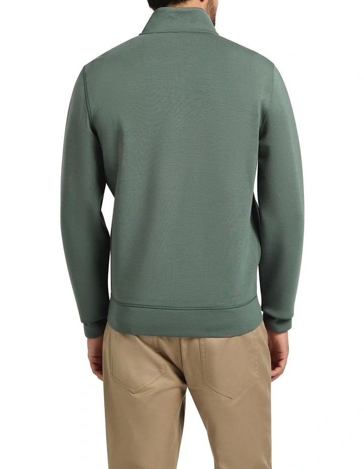 Neo Zip Thru Sweater in Balsam Green image 2