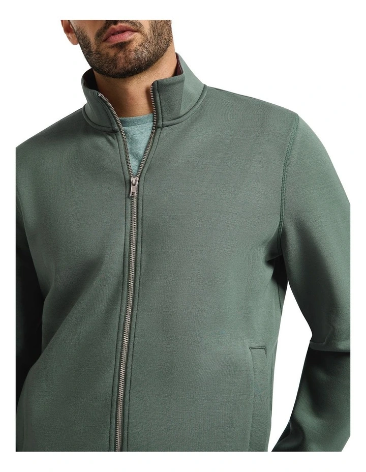 Neo Zip Thru Sweater in Balsam Green image 3