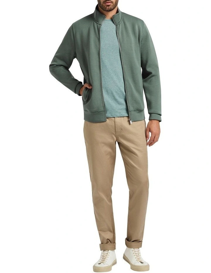 Neo Zip Thru Sweater in Balsam Green image 4