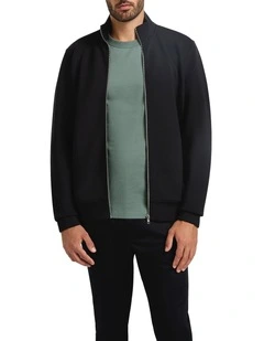 Neo Zip Thru Sweater in Black