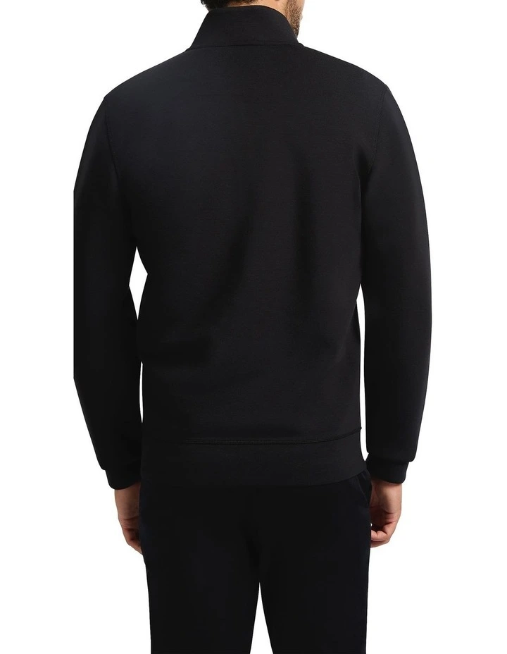 Neo Zip Thru Sweater in Black image 2
