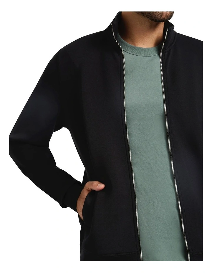 Neo Zip Thru Sweater in Black image 3