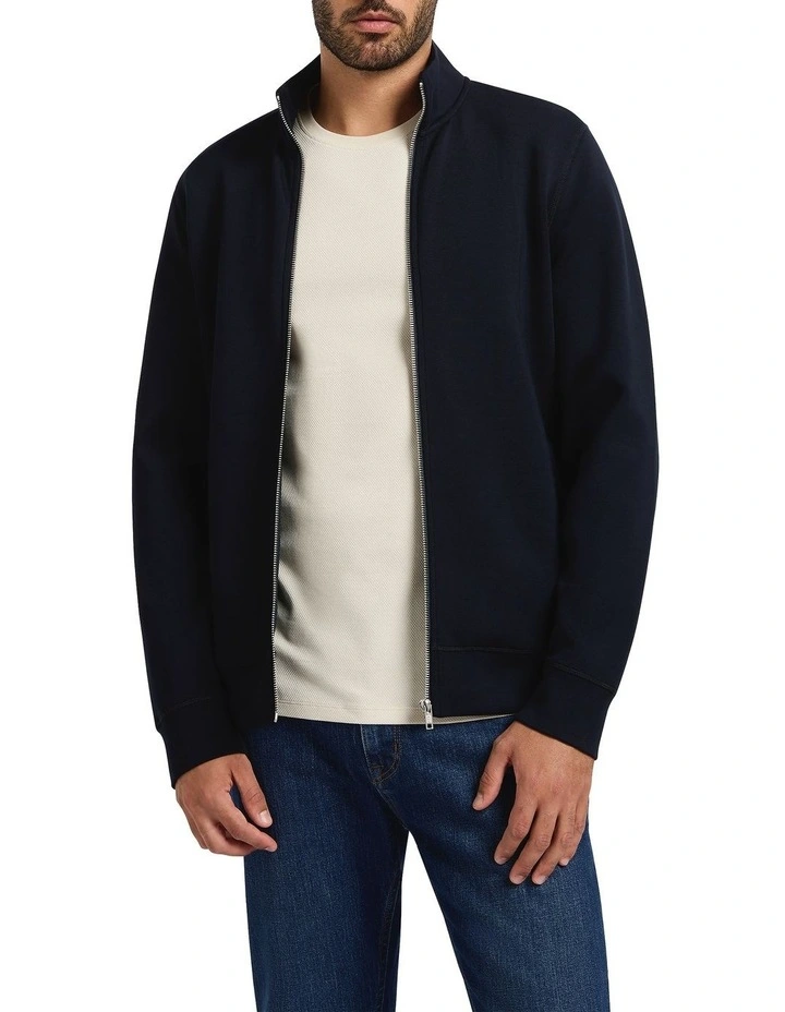 Neo Zip Thru Sweater in Ink image 1