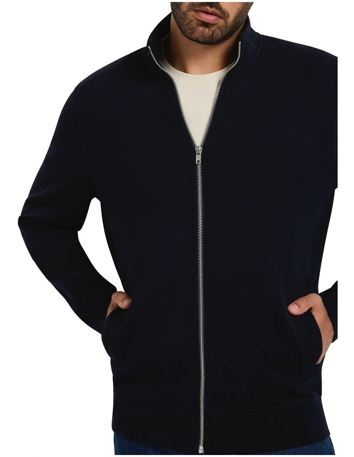 Neo Zip Thru Sweater in Ink image 3