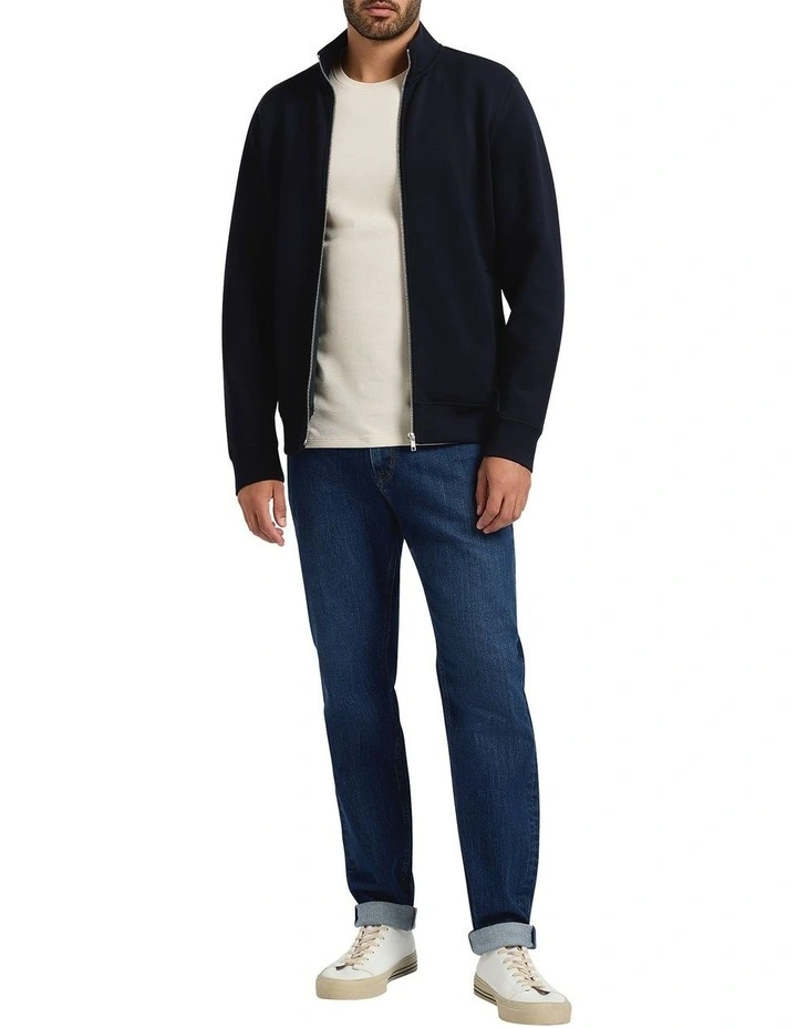 Neo Zip Thru Sweater in Ink image 4