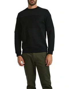 Helme Crew Neck Sweat in Black